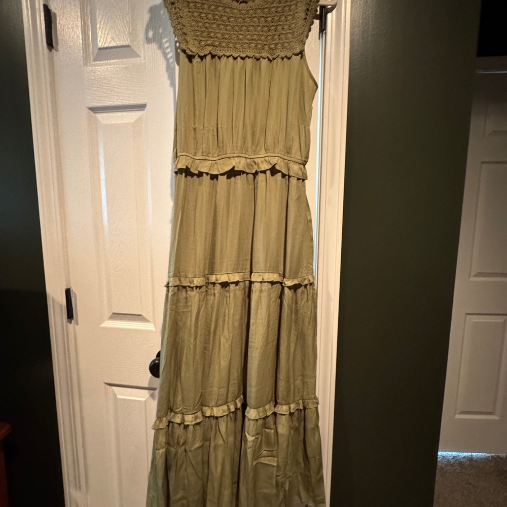 Elegant Olive Green Maxi Dress